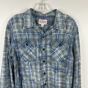 True Religion Sportswear Men’s Plaid Button Front Long Sleeve Shirt Mens Size S